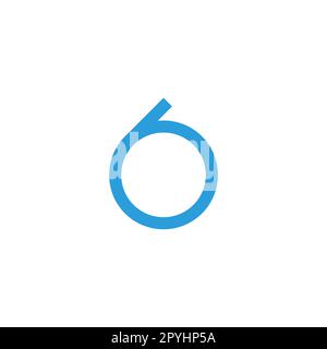Letter 6 water drop, geometric symbol simple logo vector Stock Vector
