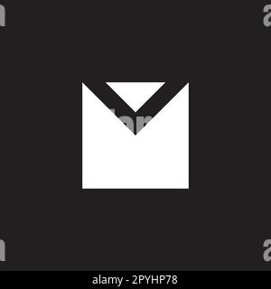 Letter M and V ribbon geometric symbol simple logo vector Stock Vector