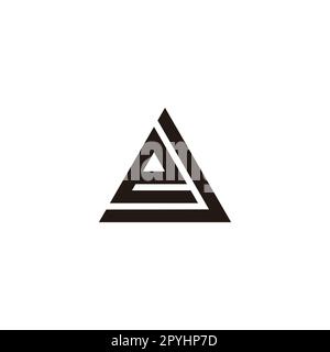 Letter e and J triangle geometric symbol simple logo vector Stock Vector