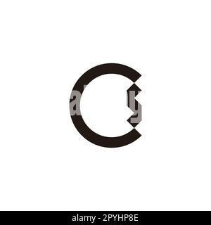 Letter C and S locked geometric symbol simple logo vector Stock Vector