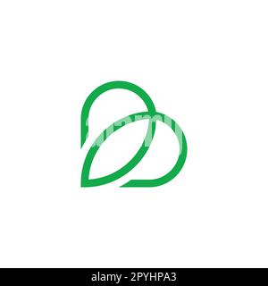 Letter aB leaf geometric symbol simple logo vector Stock Vector