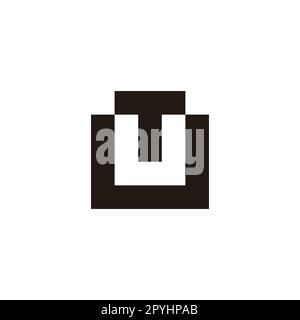 Letter T and U square geometric symbol simple logo vector Stock Vector