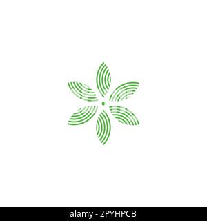 Leaves, circle, lines geometric symbol simple logo vector Stock Vector