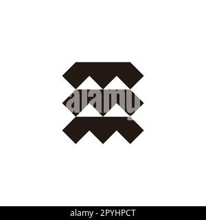 Letter m, triple, square geometric symbol simple logo vector Stock Vector