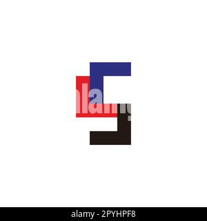 Letter r, L, J, letter s square geometric symbol simple logo vector Stock Vector