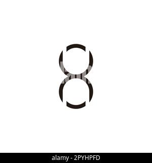 Letter H number 8, circle geometric symbol simple logo vector Stock Vector