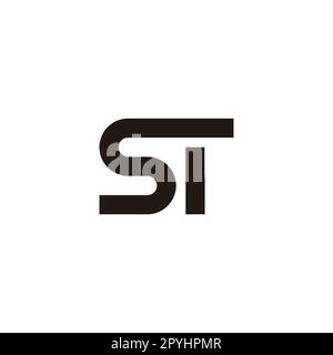 Letter ST connect geometric symbol simple logo vector Stock Vector