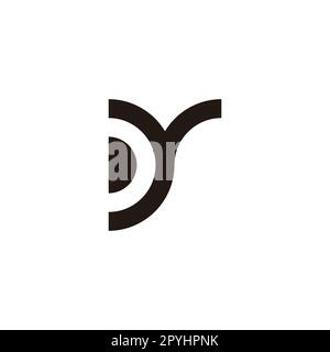 Letter D and y geometric symbol simple logo vector Stock Vector