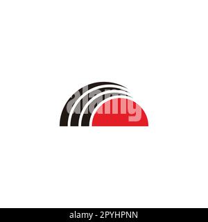 Sun, signal geometric symbol simple logo vector Stock Vector