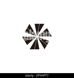 Hexagon, rounded, sun geometric symbol simple logo vector Stock Vector