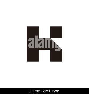 Letter h and K square geometric symbol simple logo vector Stock Vector