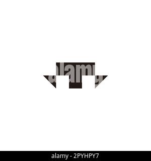 Letter T, M triangle geometric symbol simple logo vector Stock Vector