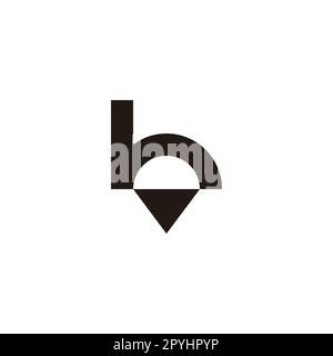 Letter h ice cream geometric symbol simple logo vector Stock Vector