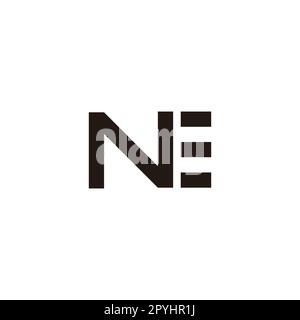 Letter NE outline geometric symbol simple logo vector Stock Vector