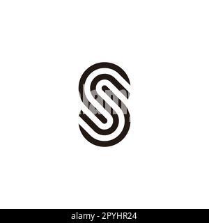 Letter S lines, number 8 geometric symbol simple logo vector Stock Vector
