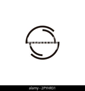 Letter S and N circle, line geometric symbol simple logo vector Stock Vector