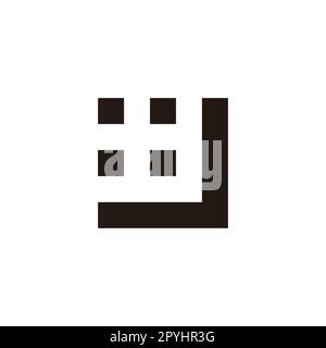Letter J window geometric symbol simple logo vector Stock Vector