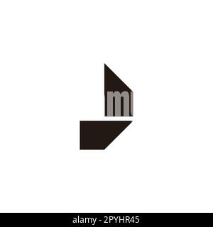 Letter J fold geometric symbol simple logo vector Stock Vector