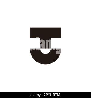 Letter T and U shield geometric symbol simple logo vector Stock Vector