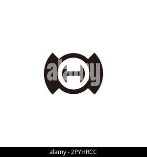 Letter H in M, circle geometric symbol simple logo vector Stock Vector