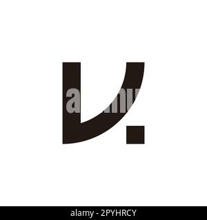 Letter vk kv v k outline, point geometric symbol simple logo vector Stock Vector