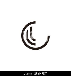 Letter LG curve geometric symbol simple logo vector Stock Vector