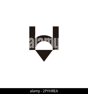 Letter W ice cream, geometric symbol simple logo vector Stock Vector