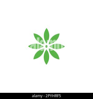 Eight leaves, rotation geometric symbol simple logo vector Stock Vector