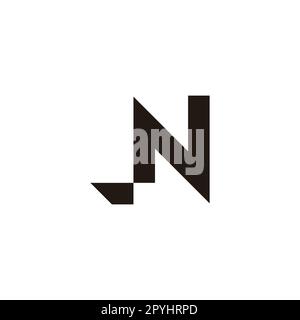 Letter JN geometric symbol simple logo vector Stock Vector