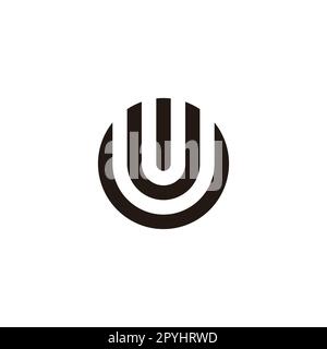 Letter U doubles, circle geometric symbol simple logo vector Stock Vector