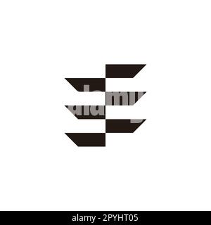 Letter E number 3 signpost geometric symbol simple logo vector Stock Vector