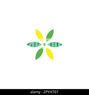 Leaves, colorful geometric symbol simple logo vector Stock Vector