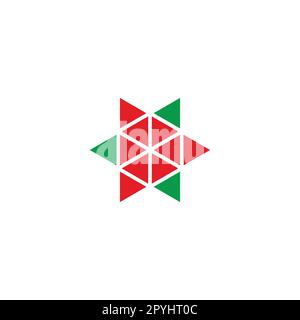 Two pointers, triangles geometric symbol simple logo vector Stock Vector