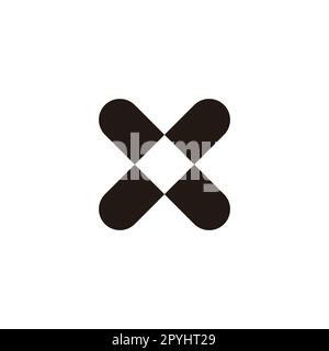 Letter X two capsules, geometric symbol simple logo vector Stock Vector