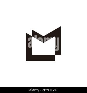 Letter L and M unique geometric symbol simple logo vector Stock Vector