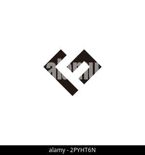Letter r and F heart, square geometric symbol simple logo vector Stock Vector