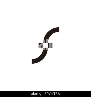 Letter FT TF F T, curve geometric symbol simple logo vector Stock Vector