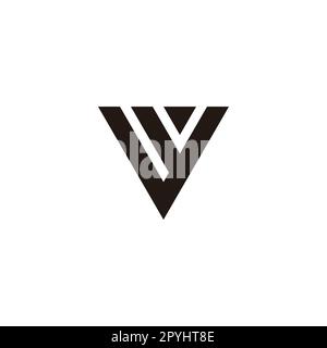 Letter y and W triangle, drop geometric symbol simple logo vector Stock Vector