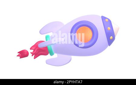 Flying rocket sticker Stock Vector