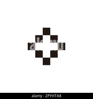 Letter O target, squares geometric symbol simple logo vector Stock Vector