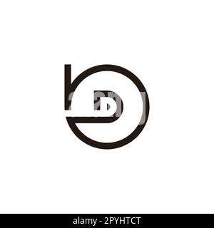 Letter D in b circle, connect geometric symbol simple logo vector Stock Vector