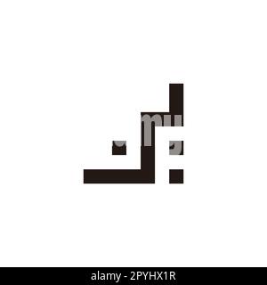 Letter W and F stairs, square geometric symbol simple logo vector Stock Vector