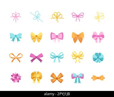 Colored bow stickers Stock Vector