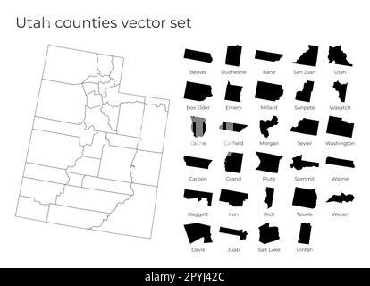 Utah Map Collection Borders Of Utah For Your Infographic Colored Us   Utah Map With Shapes Of Regions Blank Vector Map Of The Us State With Counties Borders Of The Us State For Your Infographic Vector Illustration 2pyj42c 