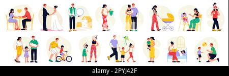 Family color set Stock Vector