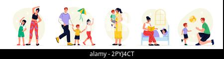 Family pastime set Stock Vector