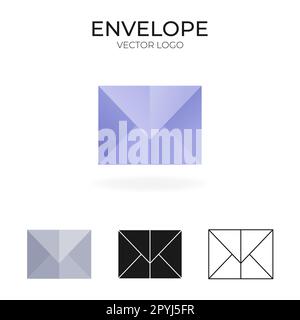 Origami vector logo and icon with envelope.  Stock Vector
