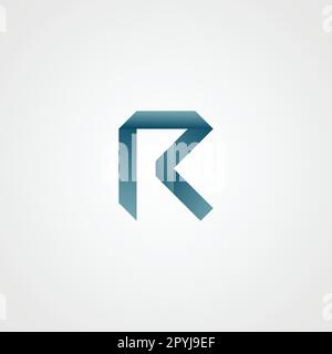 Logo Concept of Letter R, Ribbon Vector Illustration Design. Stock Vector