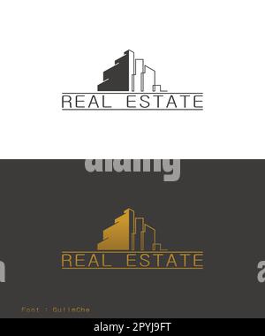 Logo Design of Real Estate Vector Illustration Concept. For Business Logo and Furniture Logo. Stock Vector