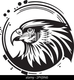 Beautiful and powerful hawk emblem art vector Stock Vector